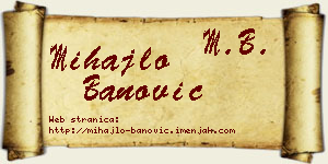 Mihajlo Banović vizit kartica